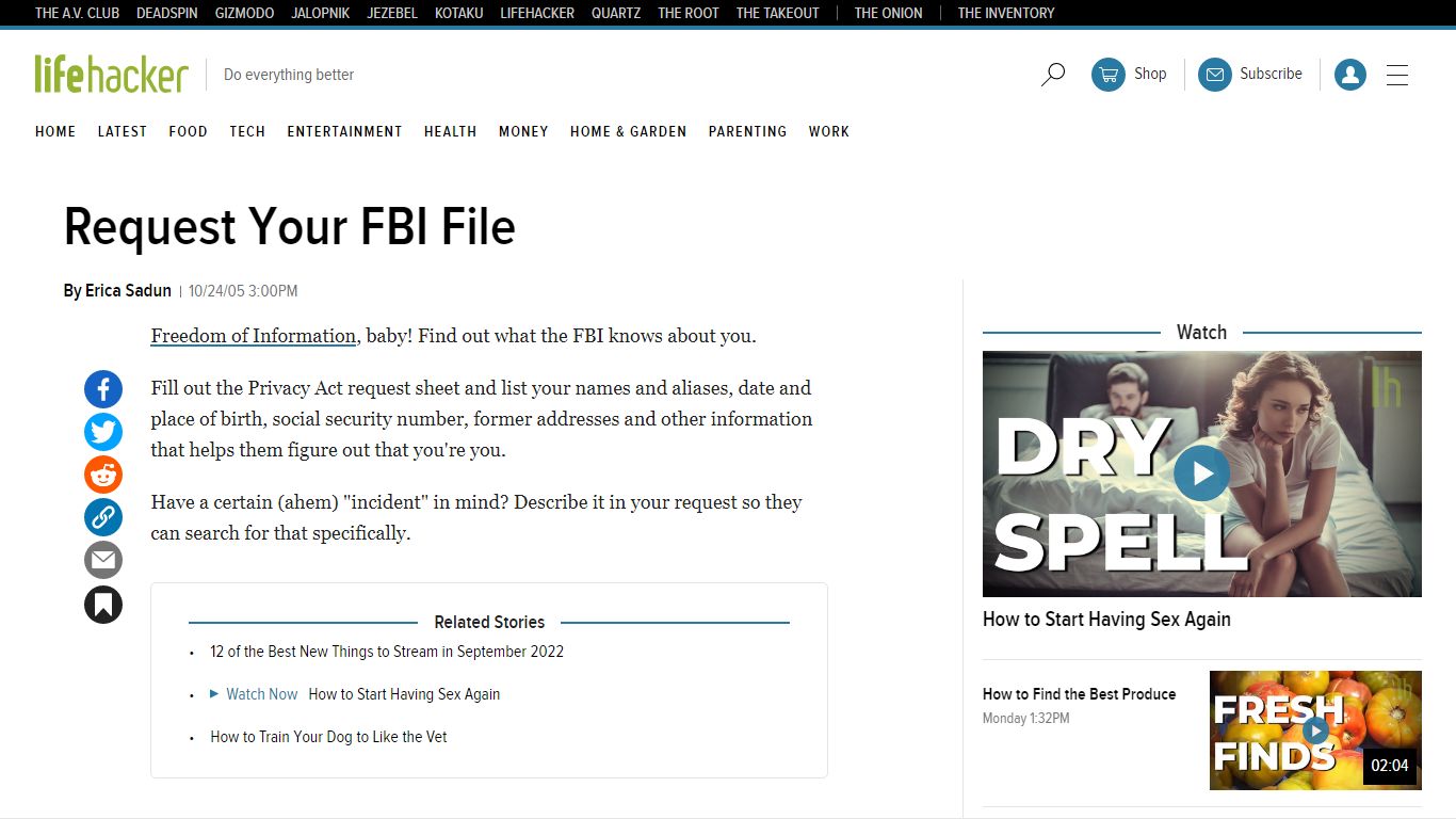 Request Your FBI File - lifehacker.com